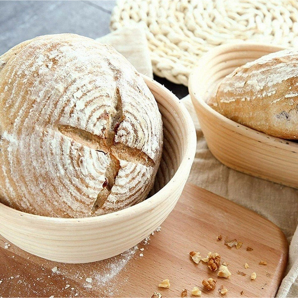 5PCS Baking Fermentation Basket Set Oval Dough Rattan Bread Dough Scraper Proving Wicker for Basket Kitchen Supplies Image 2