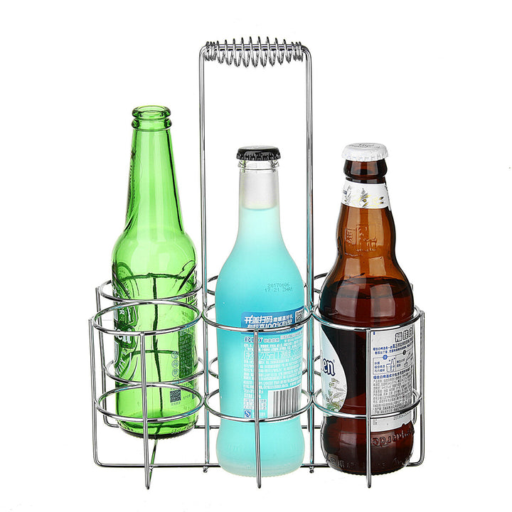 6 Bottles Metal WineLiquor Cabinet Storage Rack Stand Holder Bar Kitchen Display Decor Image 4