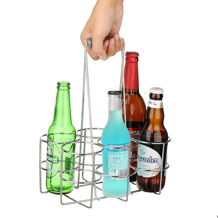 6 Bottles Metal WineLiquor Cabinet Storage Rack Stand Holder Bar Kitchen Display Decor Image 4