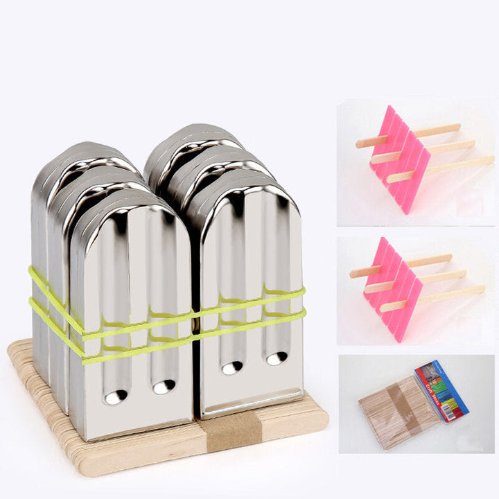 6 Pieces Set Stainless Steel Popsicle Mold Food Grade Ice Lolly Maker Summer Gifts Image 6