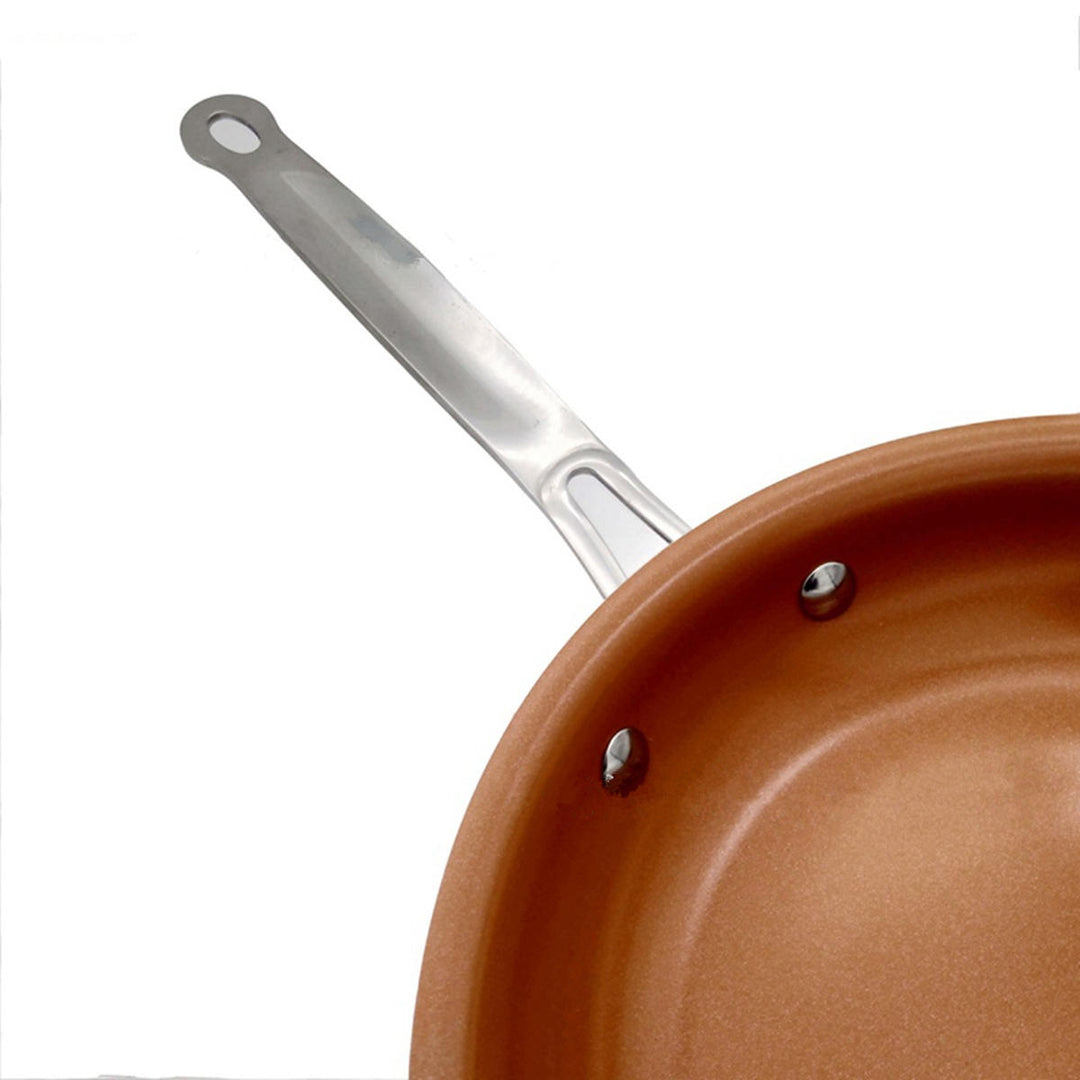 8,10,12 Inch Non Stick Copper Frying Pan Universal For Gas and Induction Cooker Image 3