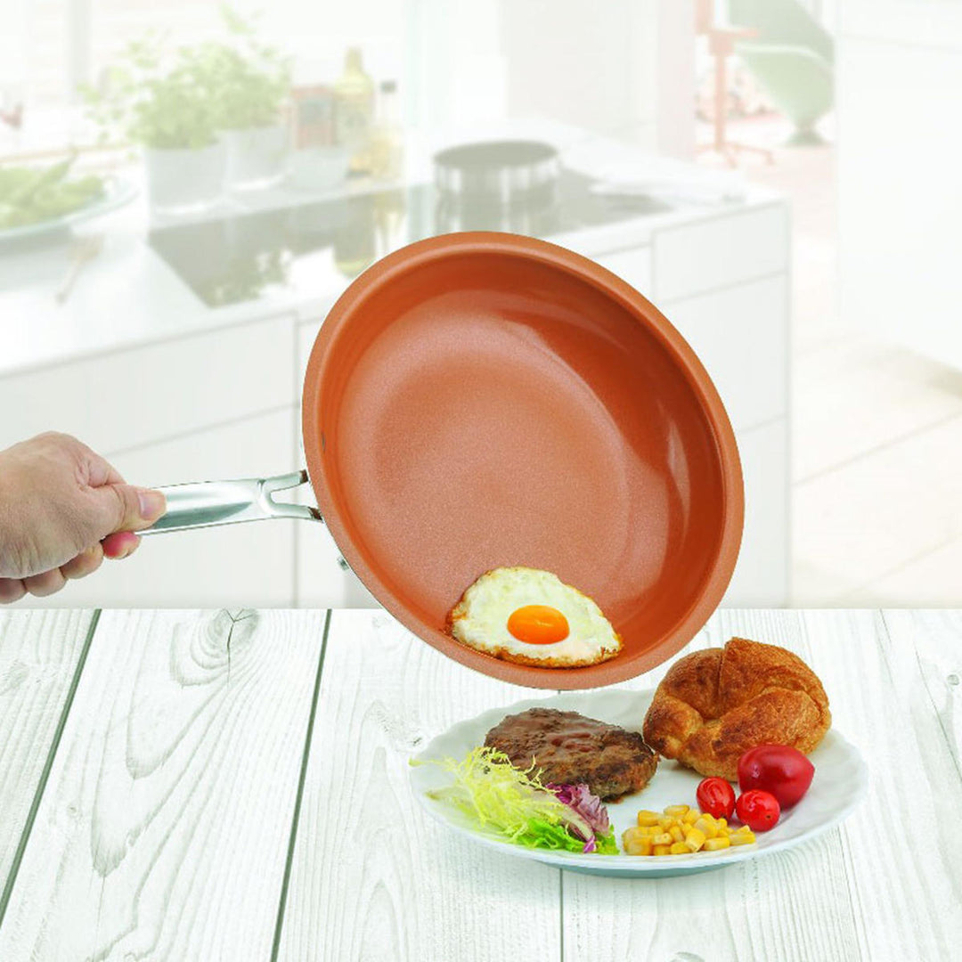 8/10/12 Inch Non Stick Copper Frying Pan Universal For Gas and Induction Cooker Image 6