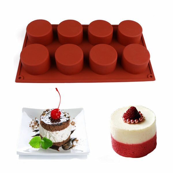 8 Holes Round Shape Silicone Cake Mold 3D Chocolate Candy Pudding Ice Mold Fondant Pastry Mould Image 1