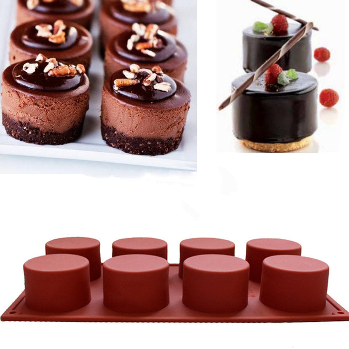 8 Holes Round Shape Silicone Cake Mold 3D Chocolate Candy Pudding Ice Mold Fondant Pastry Mould Image 4