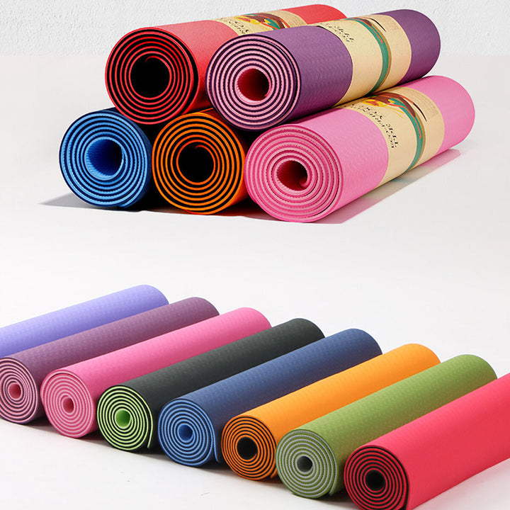 6MM Thicken Non-Slip Texture Professional Yoga Mats w/ Carrying Bag Home Pilates Workout Fitness Mat Image 3