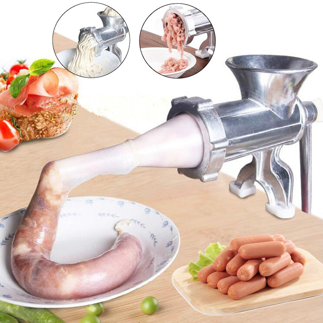 Aluminum Alloy Manual Multifunction Meat Grinder Mincer Enema Table Kitchen Home Image 4