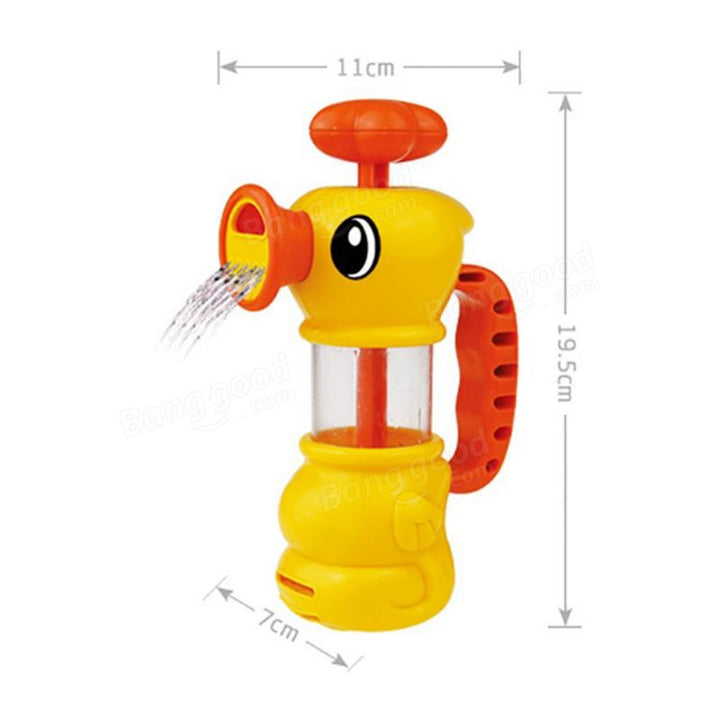 Children Summer Bathing Water Manual Pumping Small Yellow Duck Cute Bath Toys Image 4