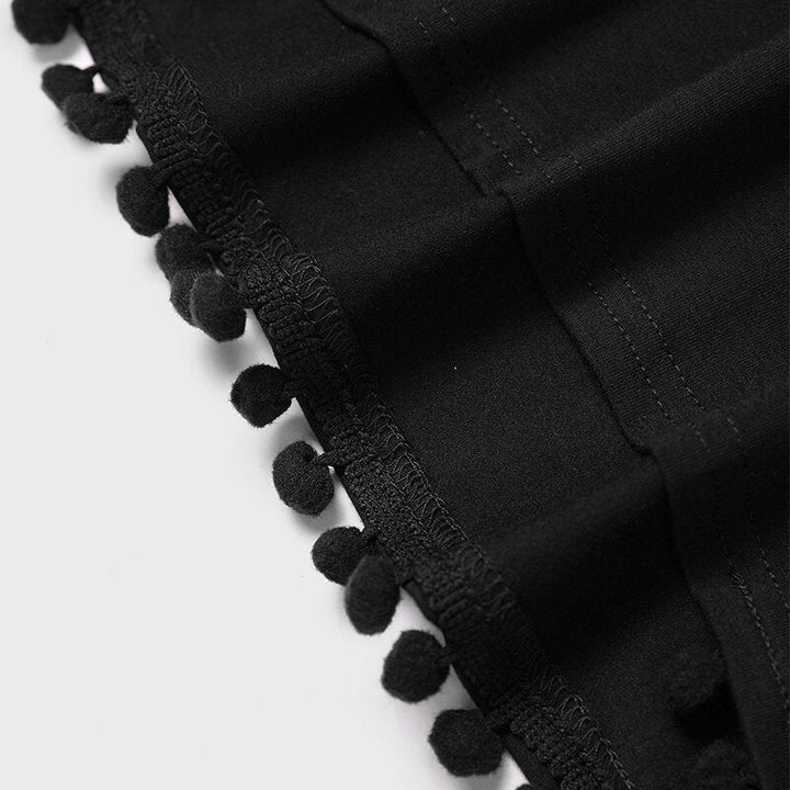 Black Sport Sleeveless Top and Elastic Waist Short Co-ord With Pom Pom Details Sportswear Image 8