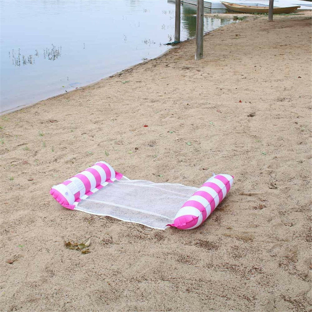 Clip Net Hammock Foldable Inflatable Backrest Floating Bed Row Water Play Lounge Chair Image 8