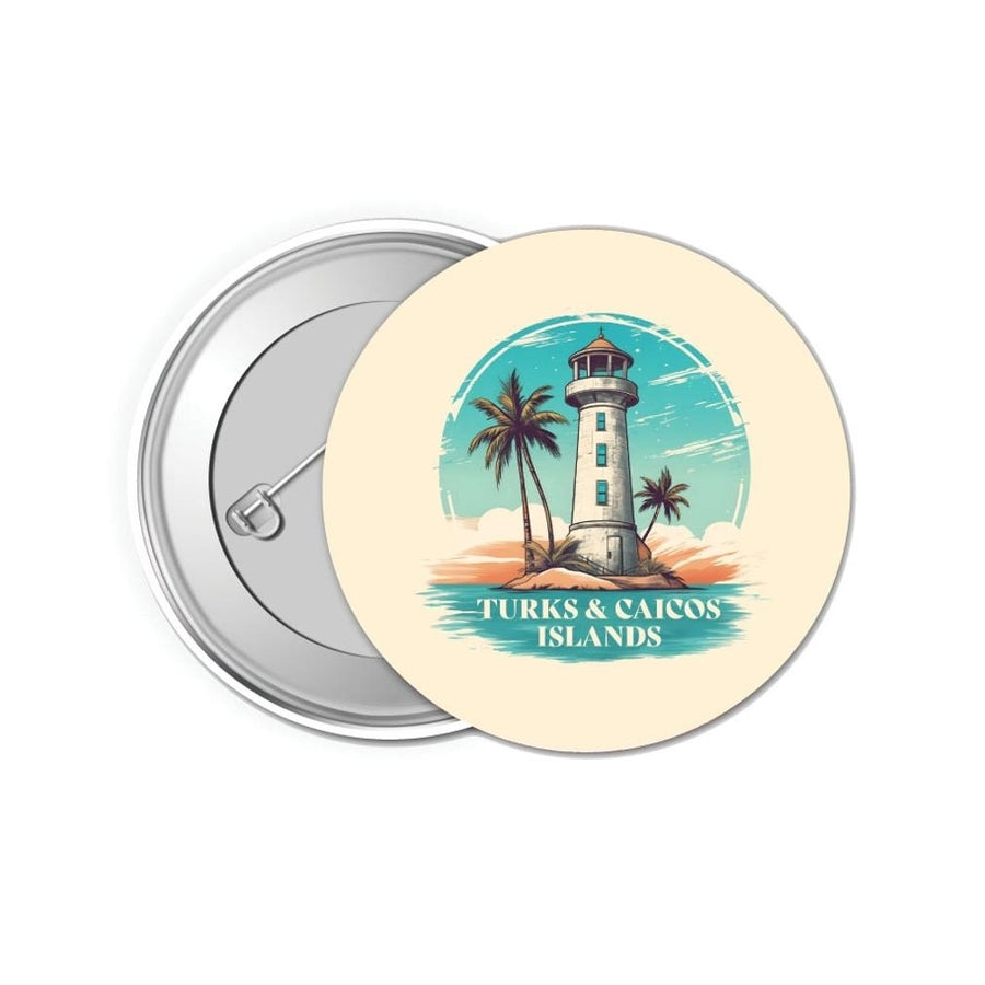 Turks And Caicos Design A Souvenir Small 1-Inch Button Pin 4 Pack Image 1