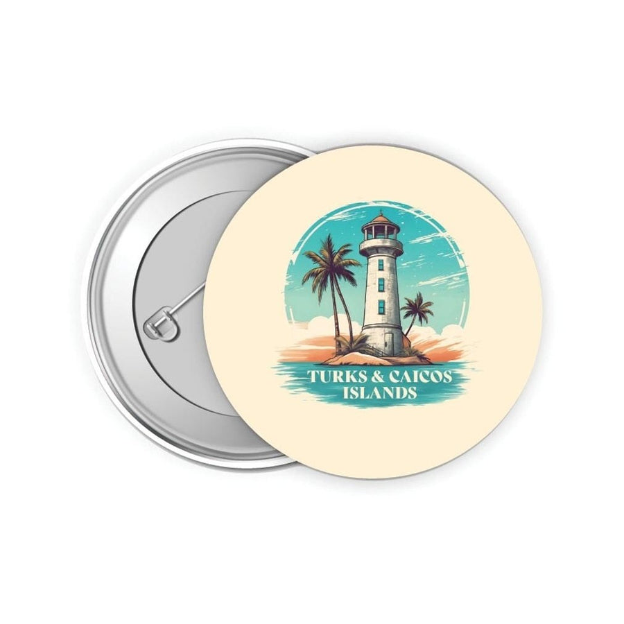 Turks And Caicos Design A Souvenir Small 2-Inch Button Pin 4 Pack Image 1