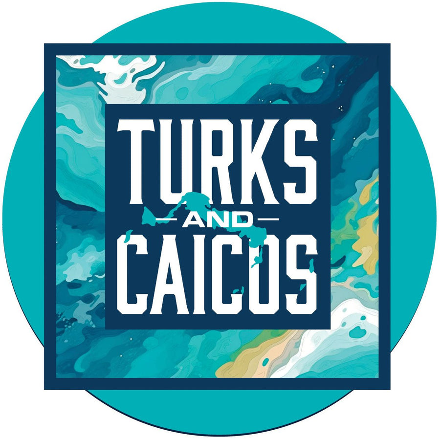 Turks And Caicos Design B Souvenir Coaster Paper 4 Pack Image 1