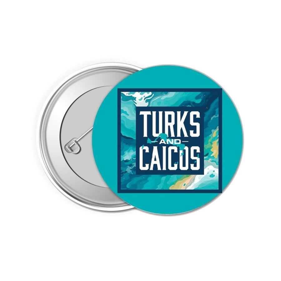 Turks And Caicos Design B Souvenir Small 1-Inch Button Pin 4 Pack Image 1
