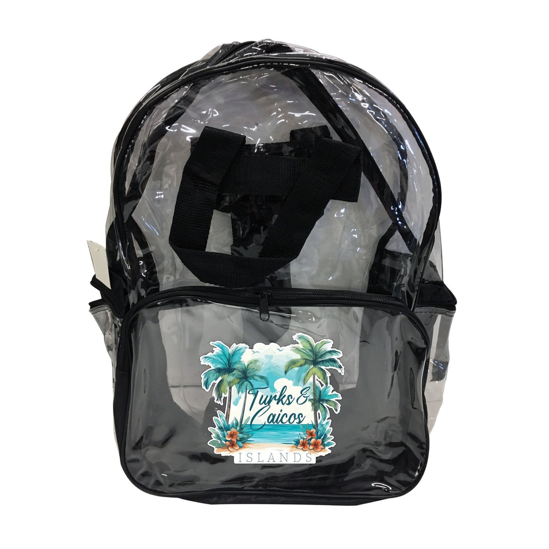 Turks And Caicos Design C Souvenir Clear View Backpack Image 1