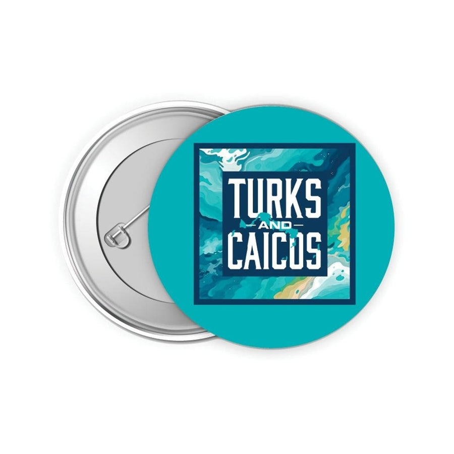 Turks And Caicos Design B Souvenir Small 2-Inch Button Pin 4 Pack Image 1