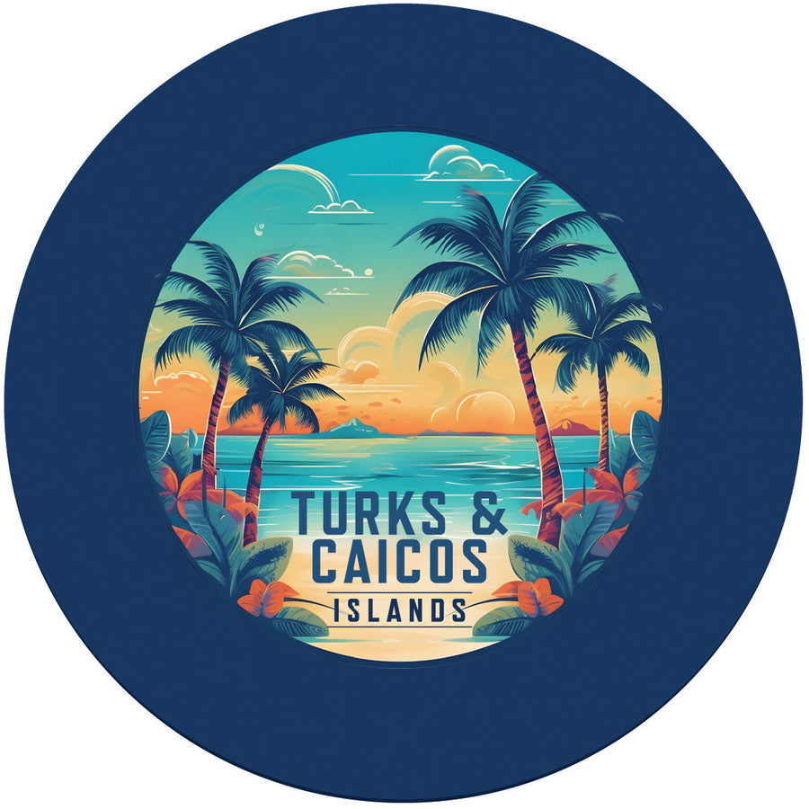 Turks And Caicos Design D Souvenir Coaster Paper 4 Pack Image 1