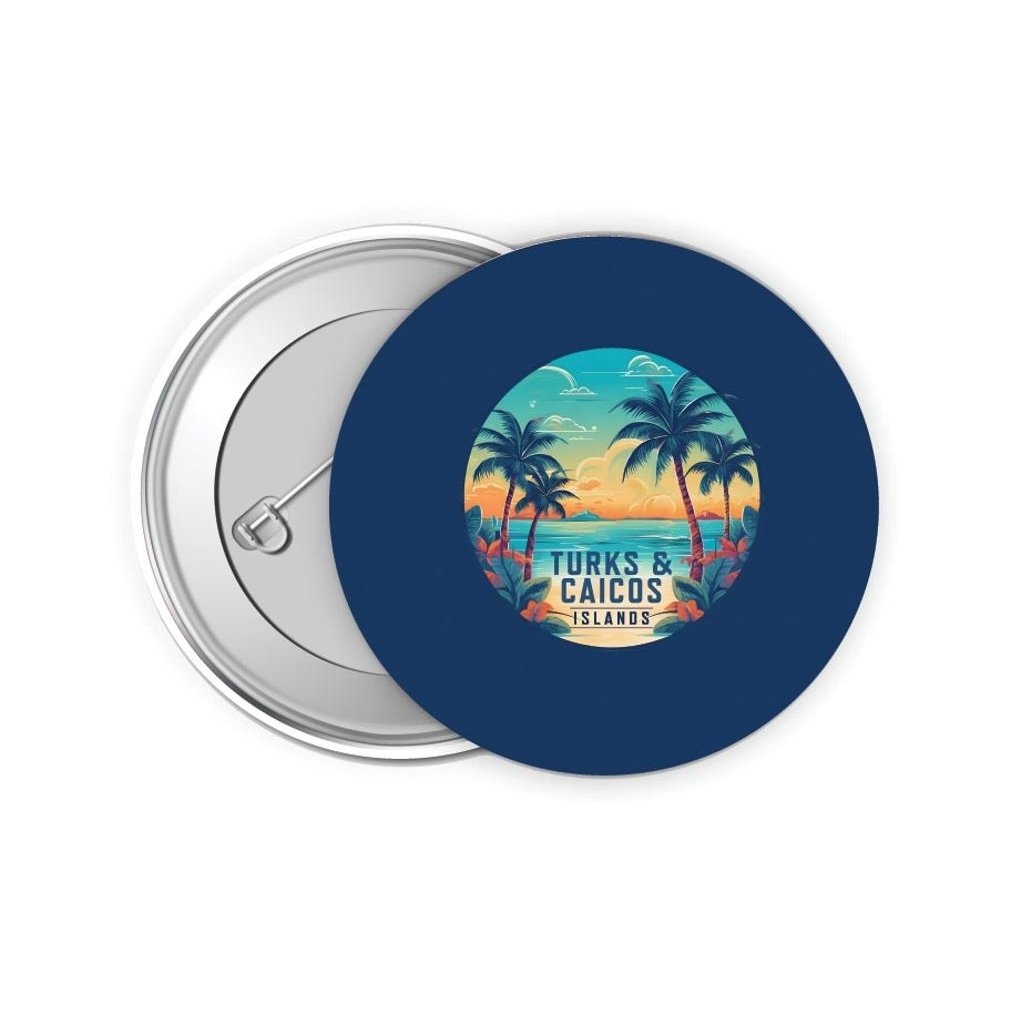 Turks And Caicos Design D Souvenir Small 2-Inch Button Pin 4 Pack Image 1