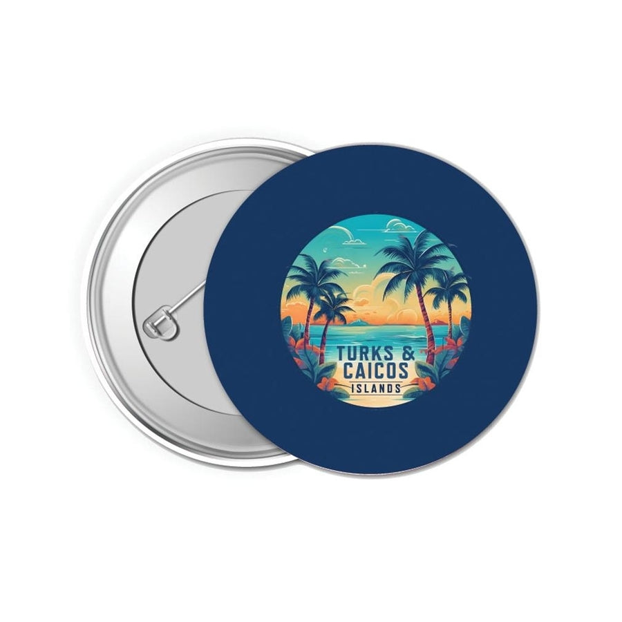 Turks And Caicos Design D Souvenir Small 1-Inch Button Pin 4 Pack Image 1