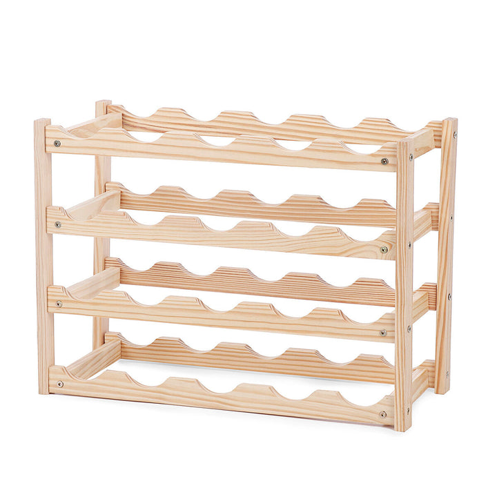 European Solid Wood Bottle Shelf Rack Holder Storage Racks Creative Design Image 1