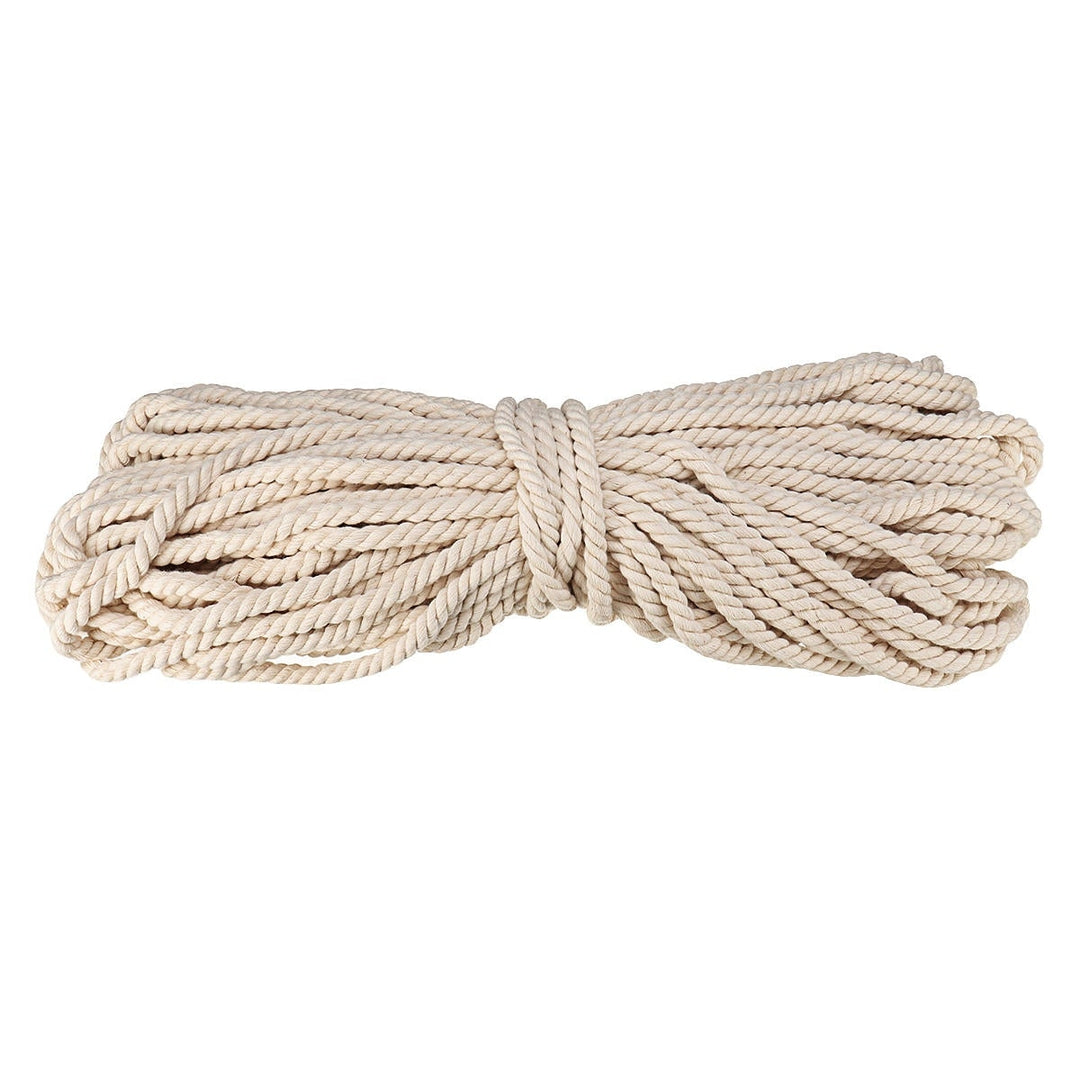 Cotton Rope 8mm Natural Beige Twisted Cord DIY Craft Macrame Handmake String 45m Decorations Image 1