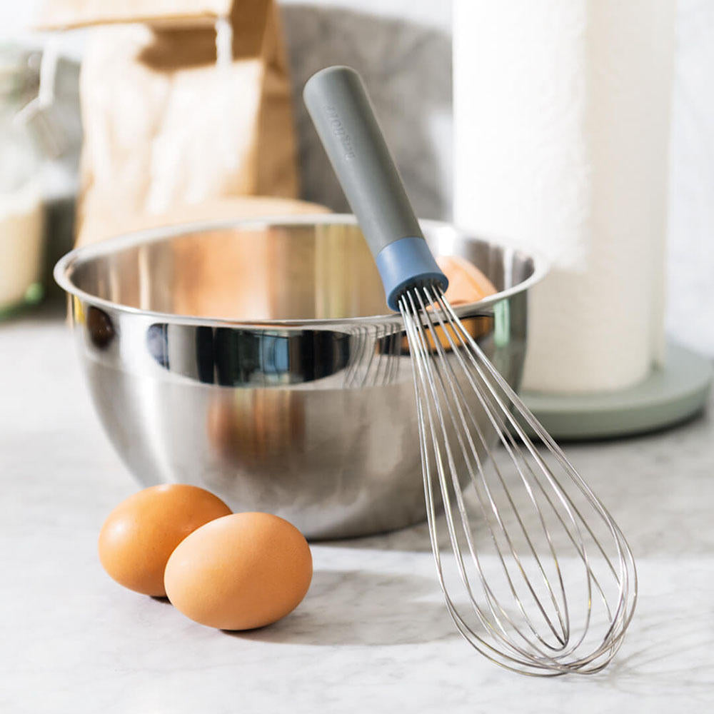 Egg Beater Silicone Handle Stainless Steel Whisk Egg and Milk Beater Image 2