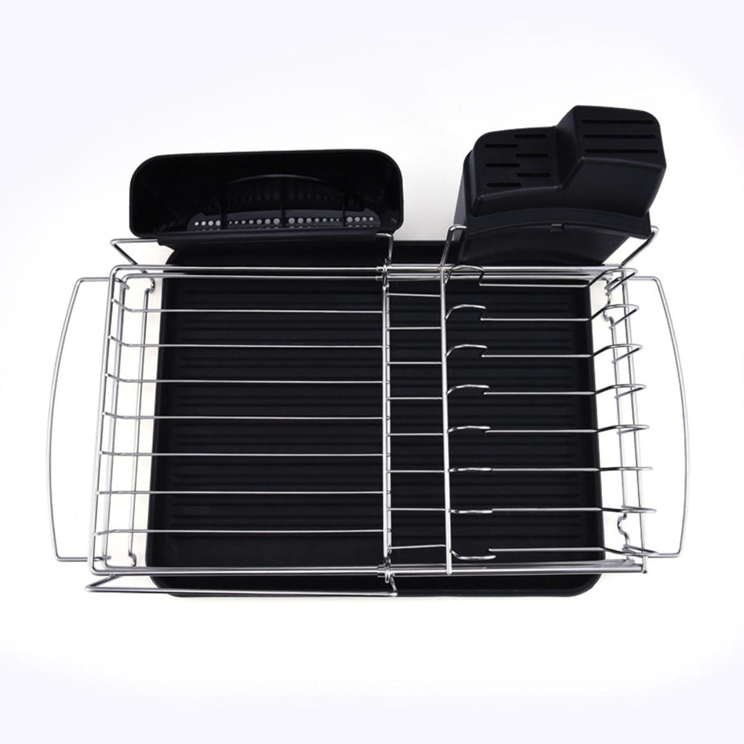 Foldable Dish Plate Bowl Rack Drying Drainer Stainless Steel Folding Holder Kitchen Tray Dryer Storage Rack Image 3