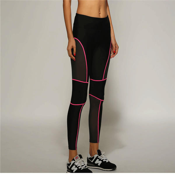 Female Sexys Fitness Trousers Honeycomb Mesh Fabric Hip Up Elasticity Sport Leggings Image 1