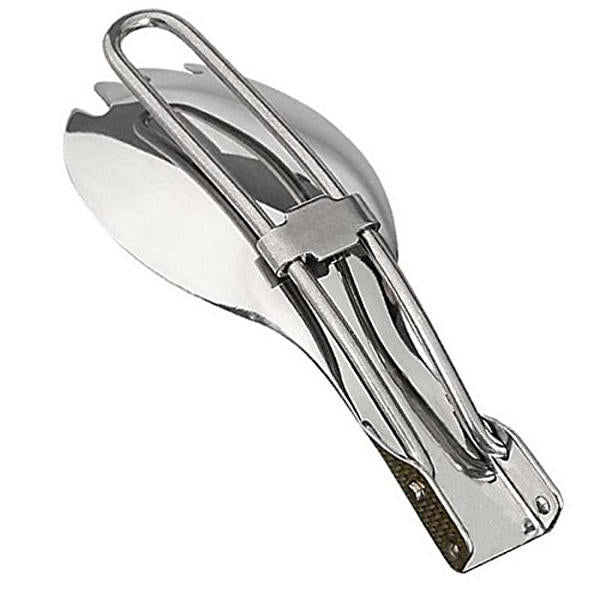 Foldable Stainless Steel Spork Spoon Fork Portable Cookout Picnic Spork Outdoor dinnerware Image 3