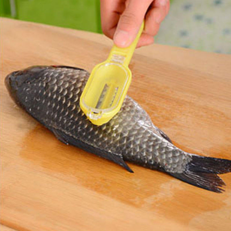 Food-grade ABS Fish Scale Scraper Fish Scaler Remover Skin Scales Innovative Lid Design Kitchen Tool Image 6