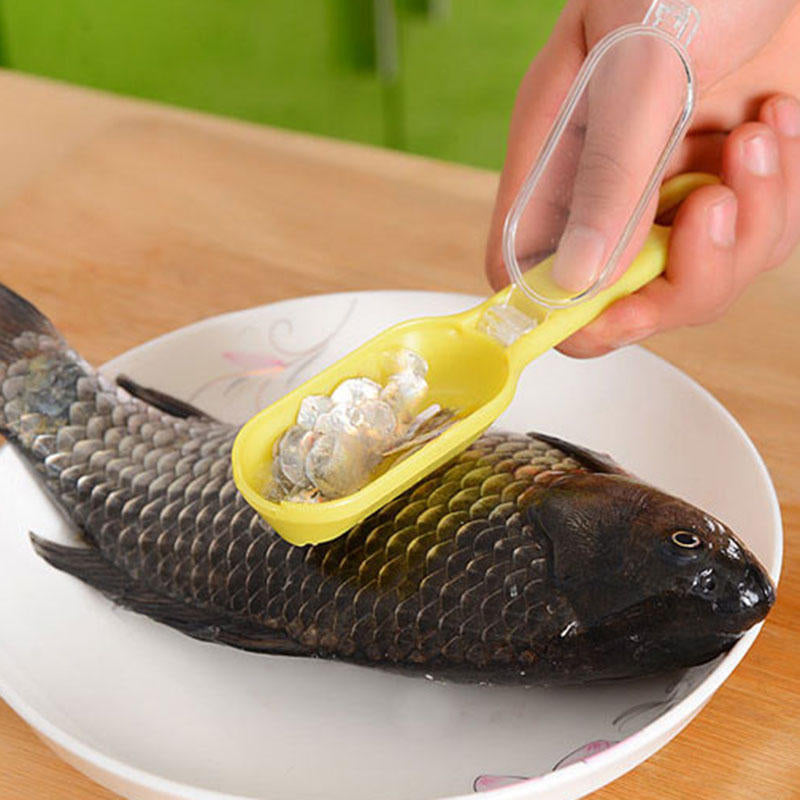 Food-grade ABS Fish Scale Scraper Fish Scaler Remover Skin Scales Innovative Lid Design Kitchen Tool Image 8