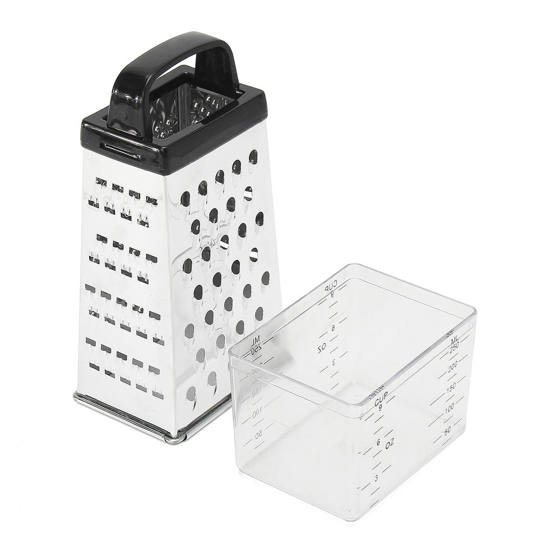 Grater Box Stainless Steel 4 Sided Multi Funtion Cheese Vegetable With Container Lunch Box Image 1