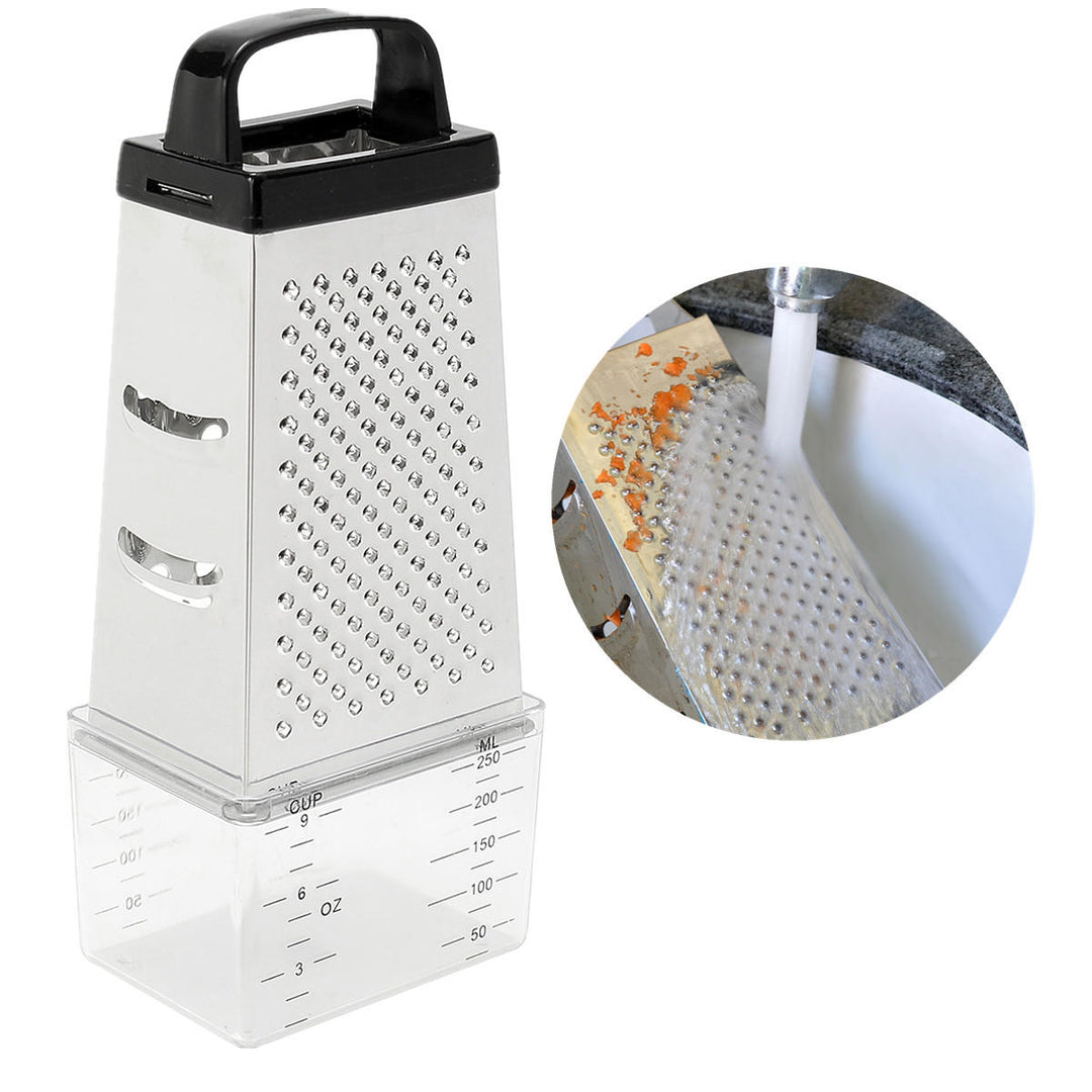 Grater Box Stainless Steel 4 Sided Multi Funtion Cheese Vegetable With Container Lunch Box Image 3