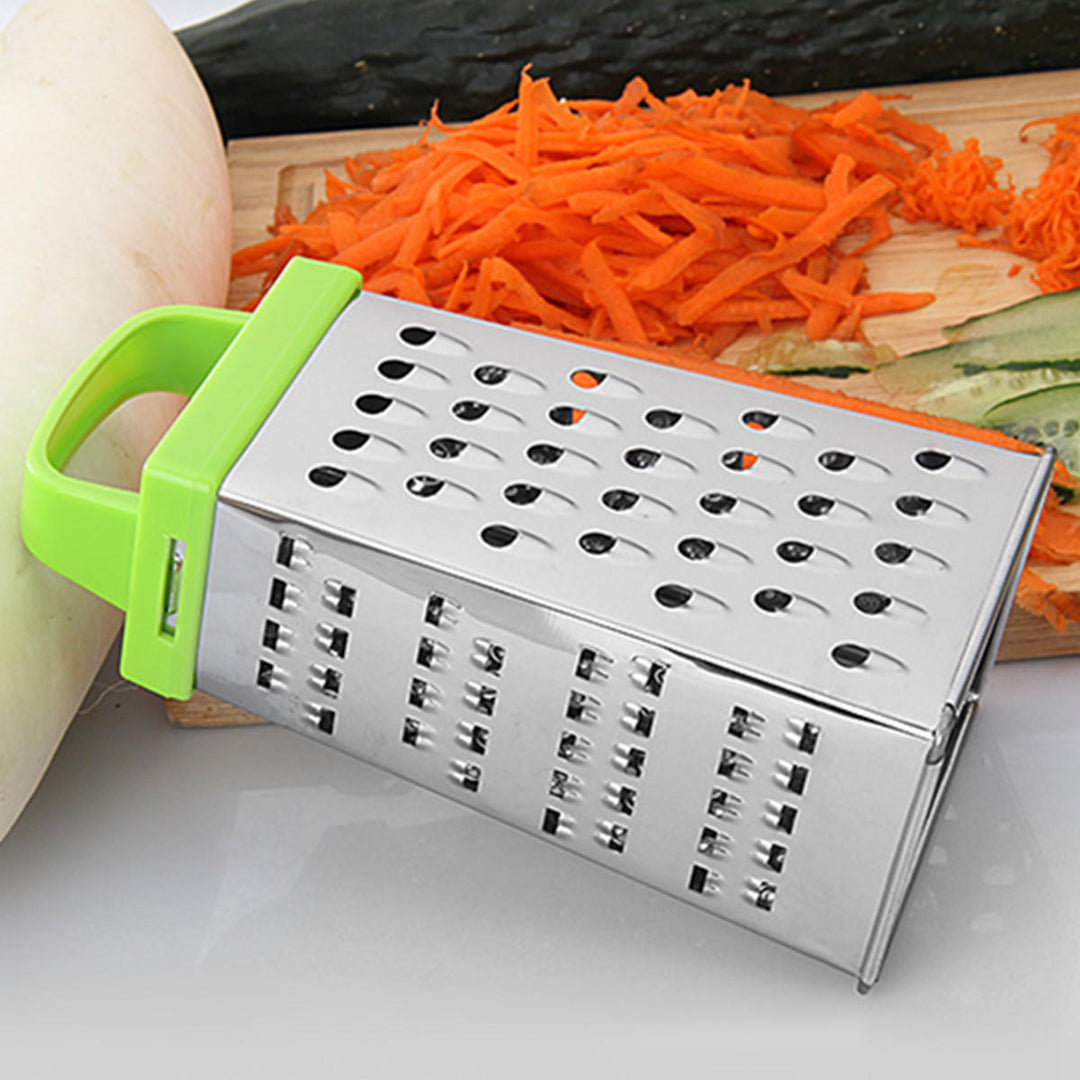 Grater Box Stainless Steel 4 Sided Multi Funtion Cheese Vegetable With Container Lunch Box Image 4