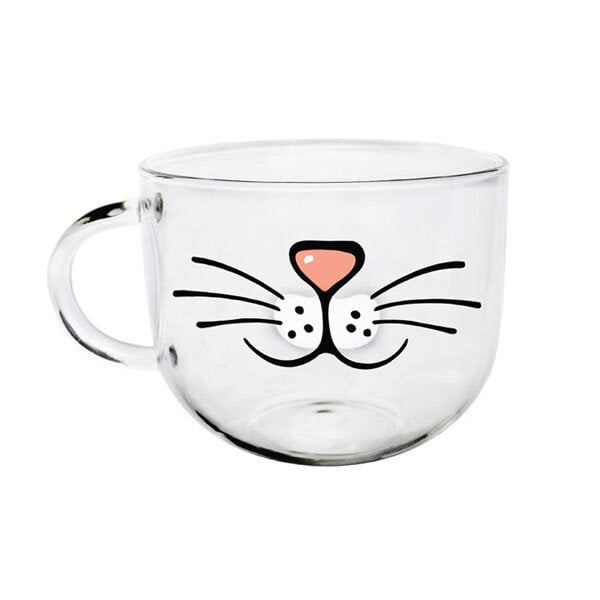 Handmade Cartoon Glass Cup High Temperature Resistant Transparent Water Mug Cat Pig Nose Pattern Glass Mug Image 6