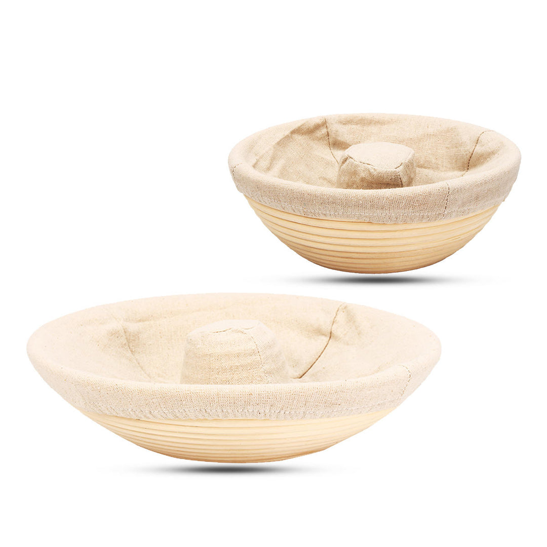 Handmade Round Oval Banneton Bortform Rattan Storage Baskets Bread Dough Proofing Liner Image 1