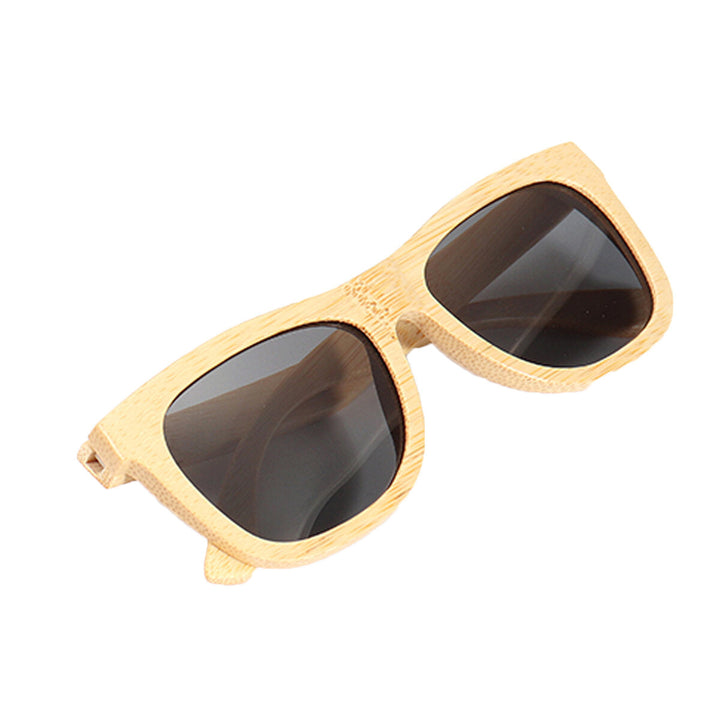 Handmade Unisex Polarized Sunglasses Bamboo Wood Frame Fishing Temple Square Glasses UV-Protection Goggles Image 4