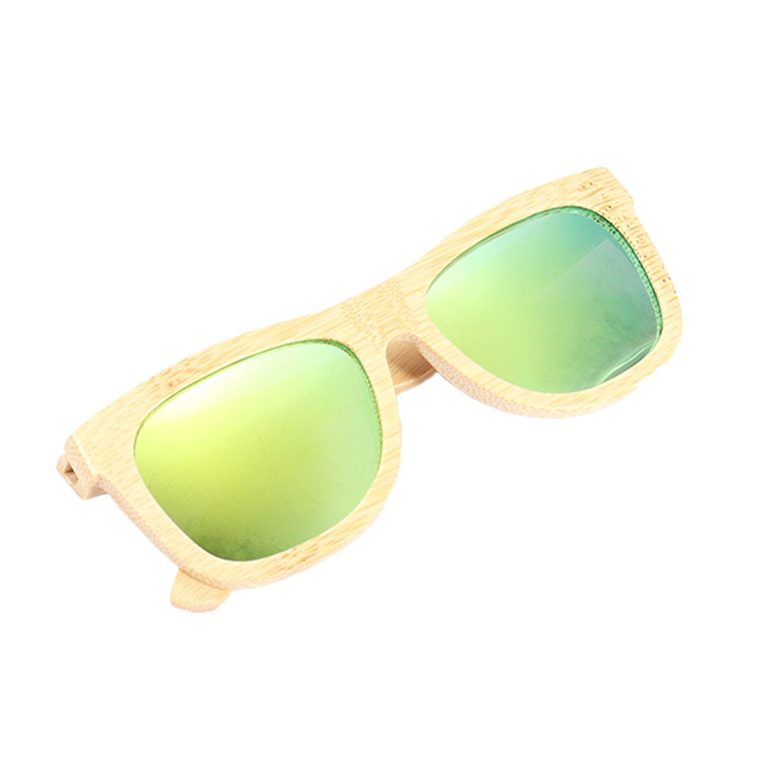 Handmade Unisex Polarized Sunglasses Bamboo Wood Frame Fishing Temple Square Glasses UV-Protection Goggles Image 4