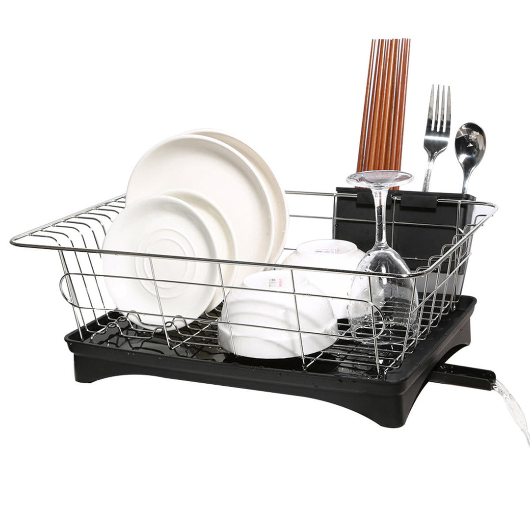 Kitchen Drain Shelf Dish Rack Plates Bowl Drying Organizer Holder Drainer Stainless Steel Kitchen Rack Image 1