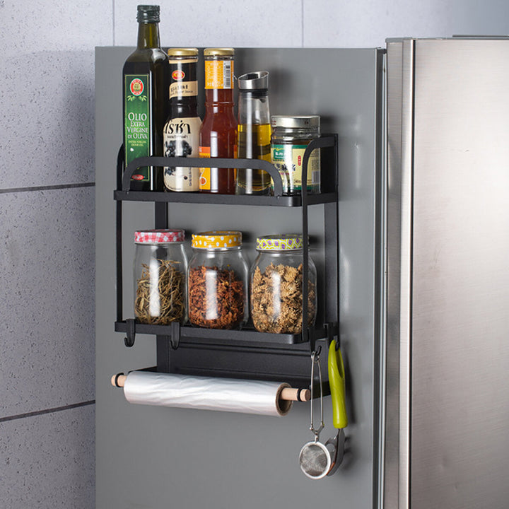 Kitchen Magnetic Organiser Rack Fridge Side Shelf Storage Holder Image 4