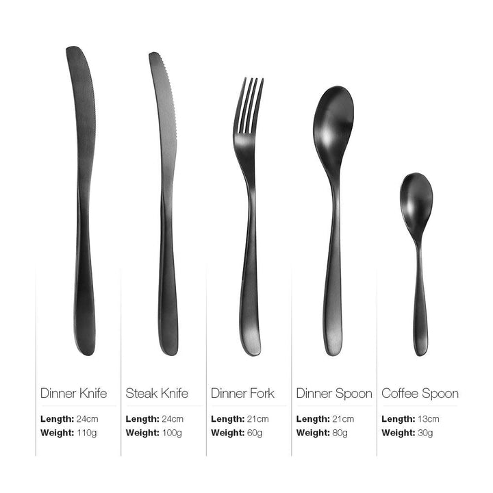 High-end 420 Stainless Steel 5 Pieces Flatware Set Meniscus Design Dinnerware Set With Image 1