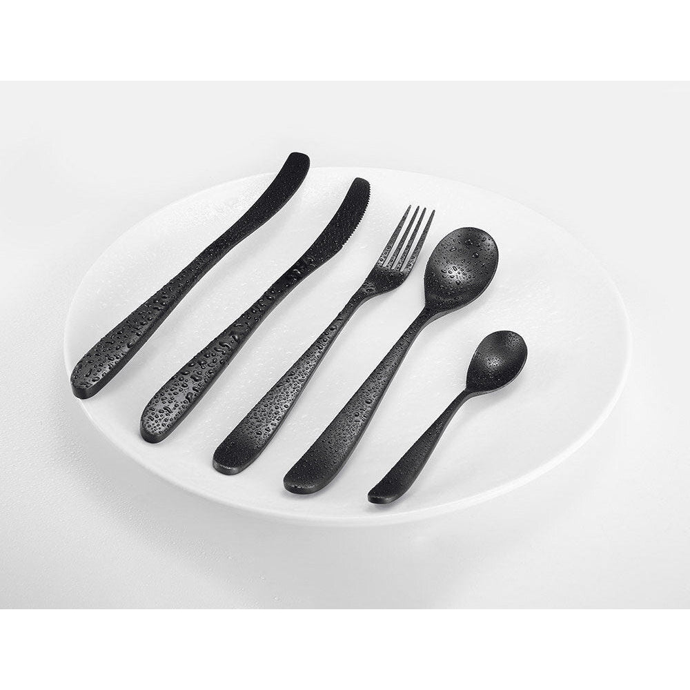 High-end 420 Stainless Steel 5 Pieces Flatware Set Meniscus Design Dinnerware Set With Image 3