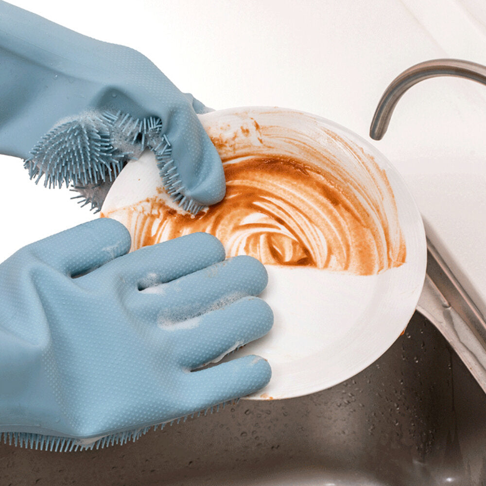 Magic Silicone Cleaning Gloves Kitchen Foaming Glove Heat Insulation Gloves Pot Pan Oven Mittens Cooking Glove Image 7