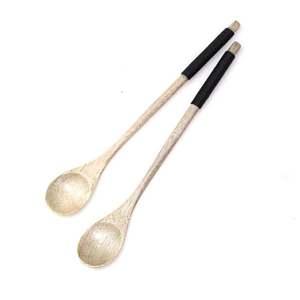 Long Handle Wooden Mixing Spoon Tie Wire Round Handle Ladle Stirring Spoon Image 7
