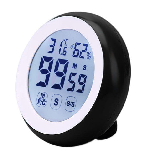 LCD Digital Touch Screen Kitchen Timer Count UP Alarm Clock Temperature And Humidity Me Image 1