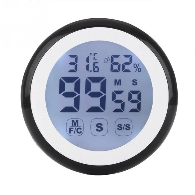 LCD Digital Touch Screen Kitchen Timer Count UP Alarm Clock Temperature And Humidity Me Image 8