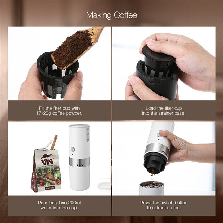 Mini Electric Portable Coffee Maker Espresso Handheld Machine Image 7