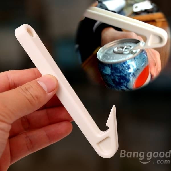 Multi-function Plastic Simple L Shape Tin Can Bottle Opener Kitchen Cooking Tool Image 3