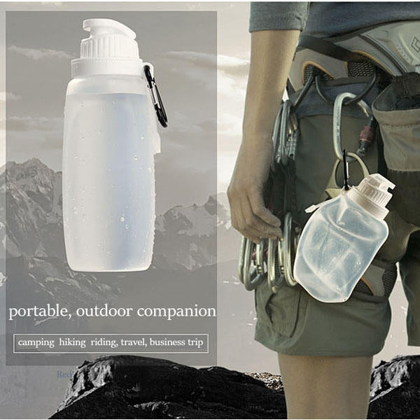 Outdoor Silicone Folding Bottle Cup Camping Hiking Travel Folding Water Bottle Kettle Image 2
