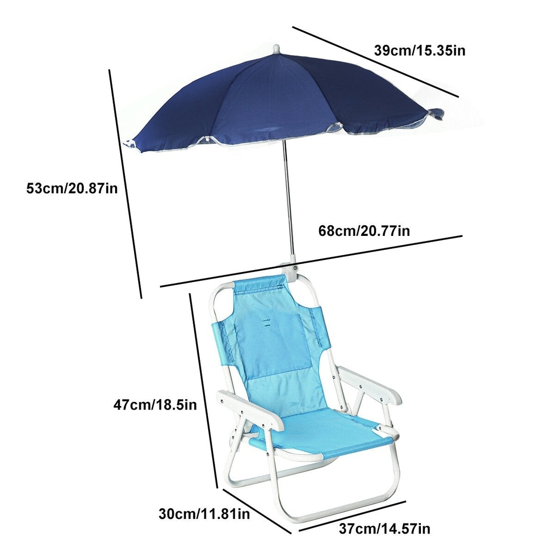 Outdoor Child Beach Chair Folding Chair with Umbrella and behind pocket Image 6