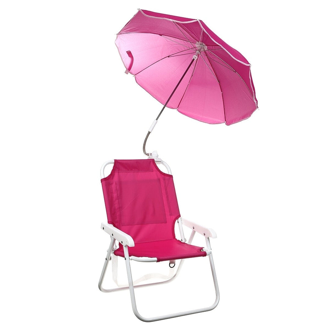 Outdoor Child Beach Chair Folding Chair with Umbrella and behind pocket Image 9
